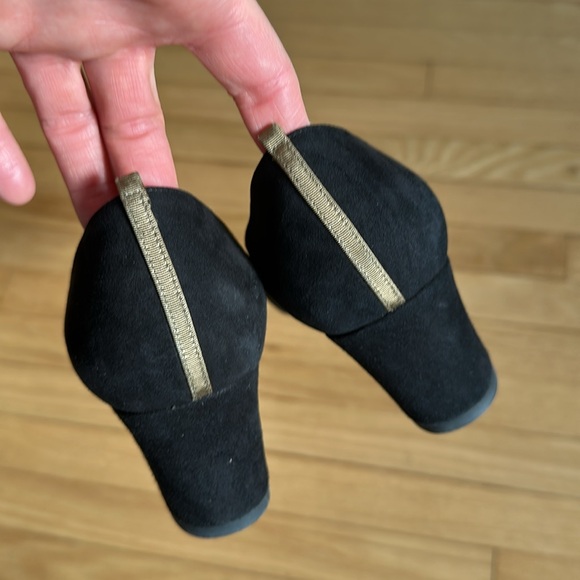 SJP Sarah Jessica Parker black leather block heels 37.5 - Picture 6 of 8